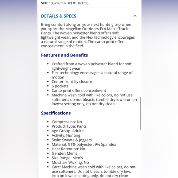 Magellann Outdoors Pro Men’s Pants - Picture 9 of 9